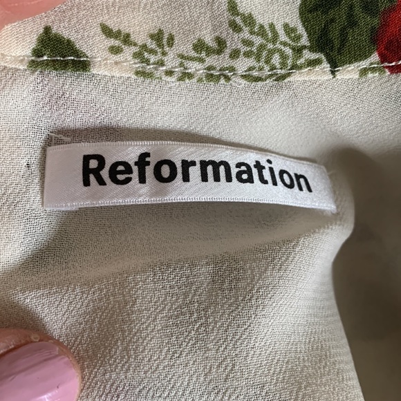 NWOT rose-print Reformation minidress - Picture 8 of 9